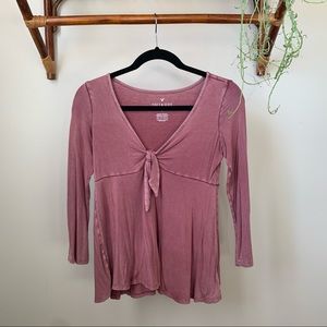 American Eagle size xs soft and sexy tie front blouse